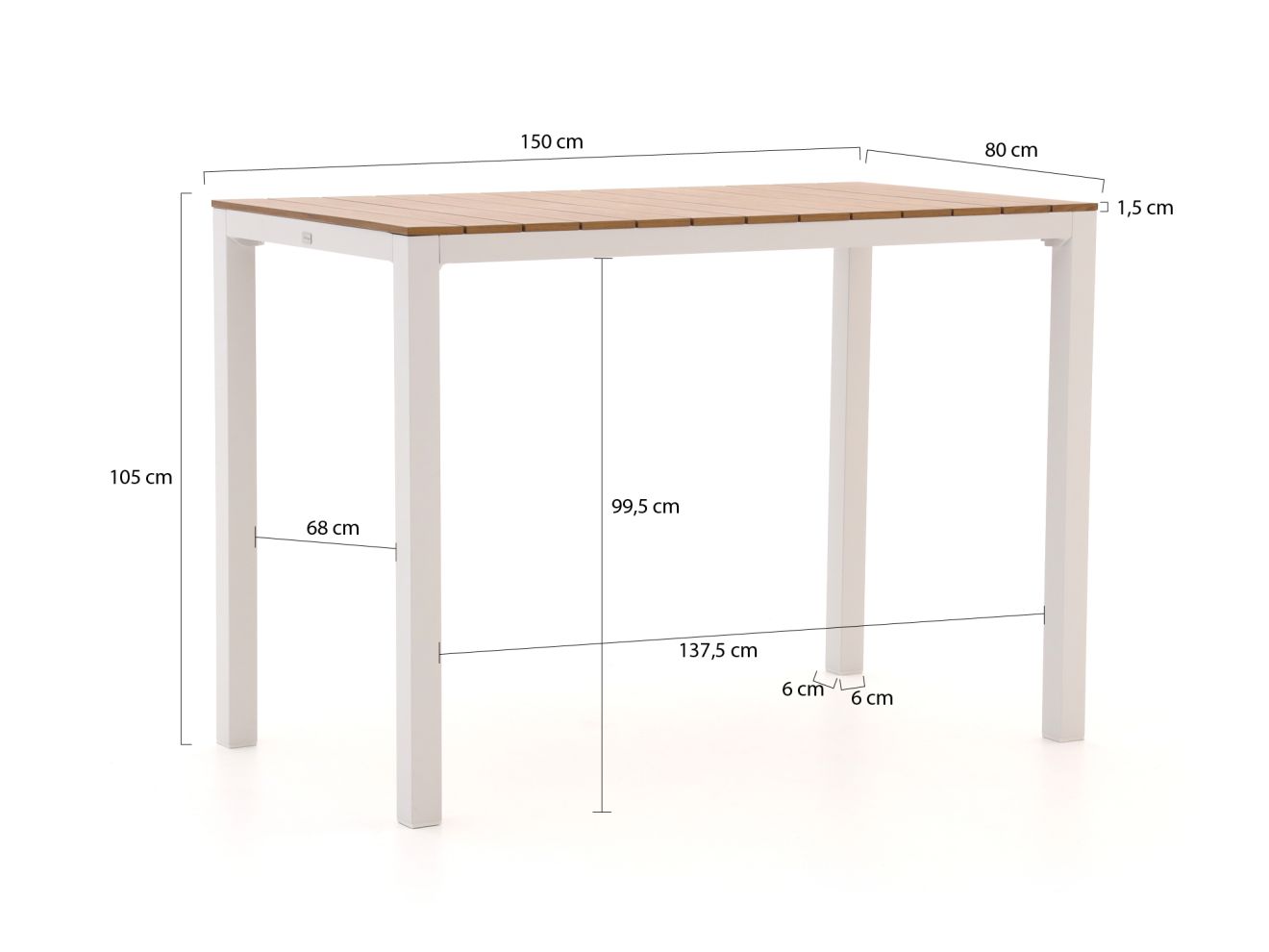 Bellagio Fidenza Bartisch 150x80x105 cm günstig online kaufen