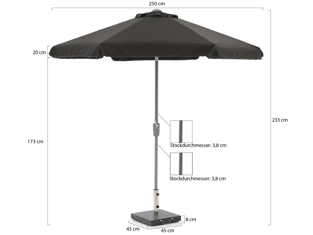 Shadowline Aruba Sonnenschirm ø 250 cm ...