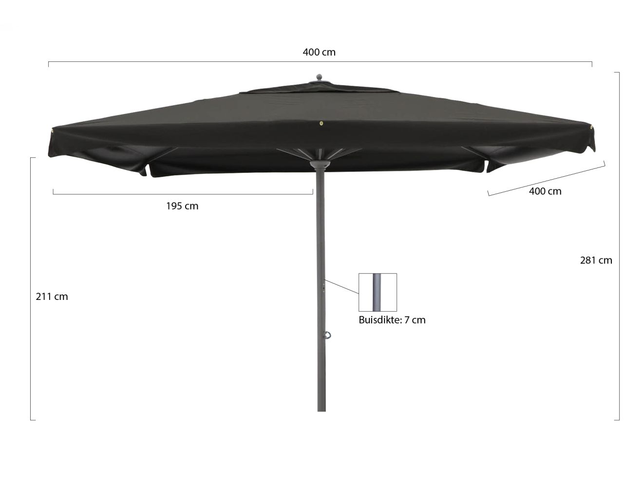 Shadowline Java Sonnenschirm 400x400 cm ...