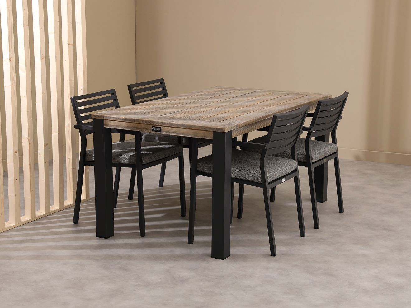 Bellagio Rumo/La Fonte 160 cm Gartenmöbel-Set 5-teilig Stapelbar Grau  Rabatt: 20 %