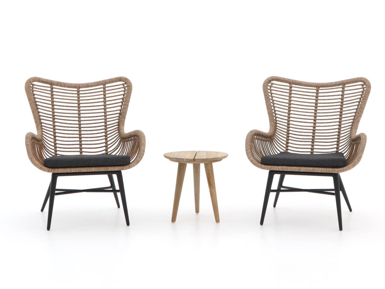 Intenso Rovello/ROUGH-K 40 cm Balkonmöbel-Set Lounge 3-teilig
