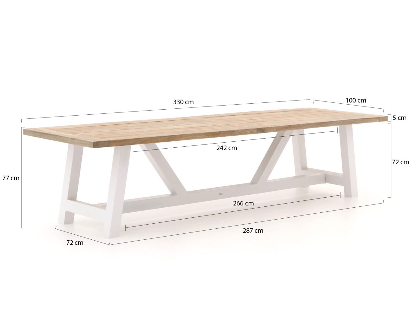 Bellagio Bresimo Gartentisch 330x100 cm günstig online kaufen