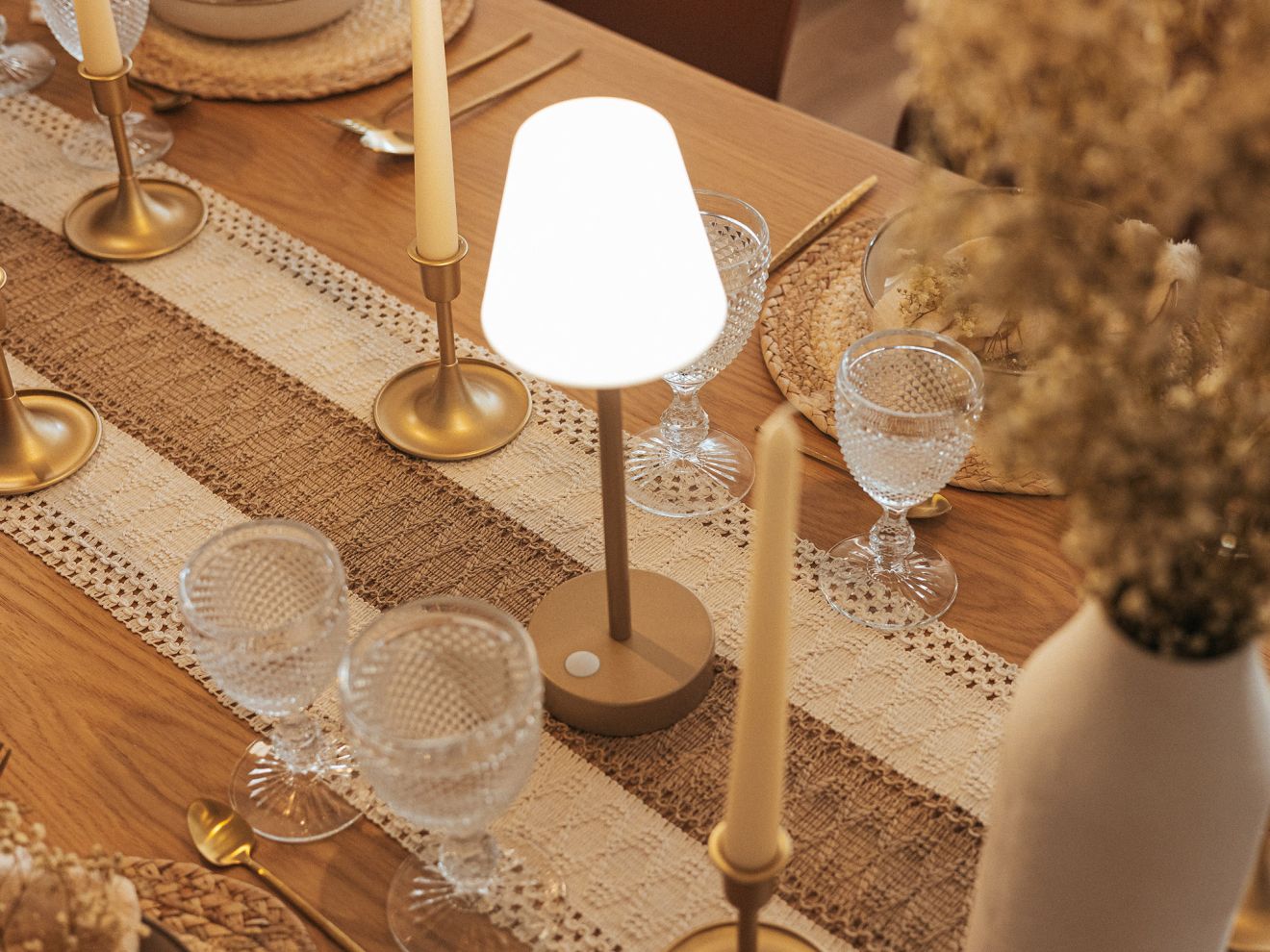 New Garden Lola Slim LED-Tischlampe aufladbar dimmbar ø 11 cm (h: 32 cm) Taupe 11cm