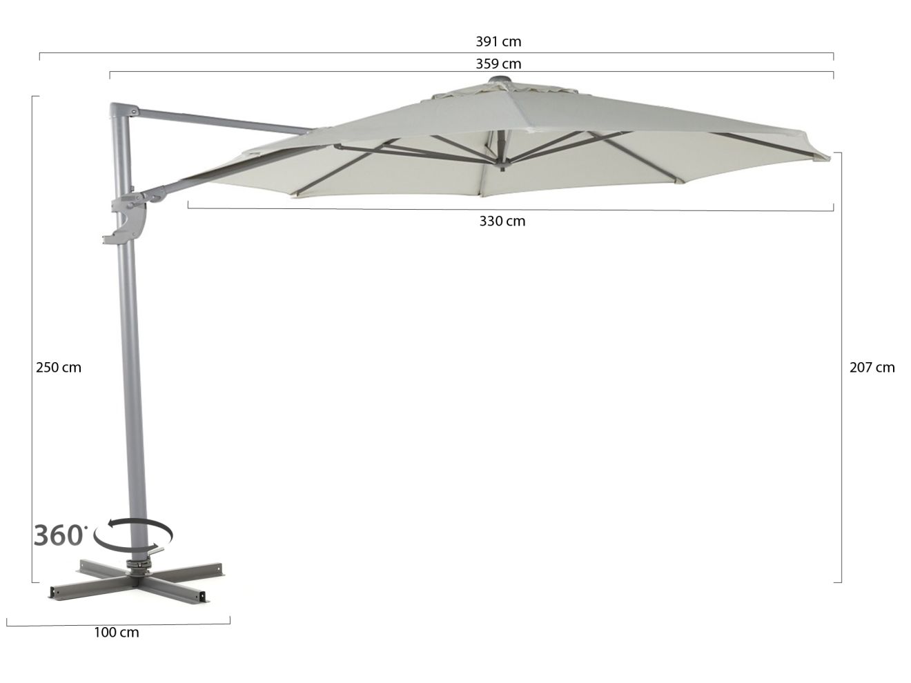 Shadowline Francisco Ampelschirm ø 330 cm Grau 330cm Rabatt: 19 % Shadowline Francisco Ampelschirm ø 330 cm Grau 330cm Rabatt: 19 %