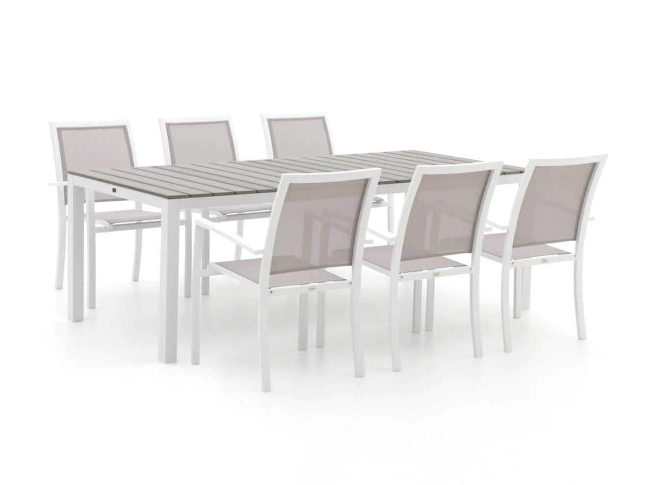 Bellagio Anzio/Fidenza 220 cm Gartenmöbel-Set 7-teilig stapelbar günstig online kaufen