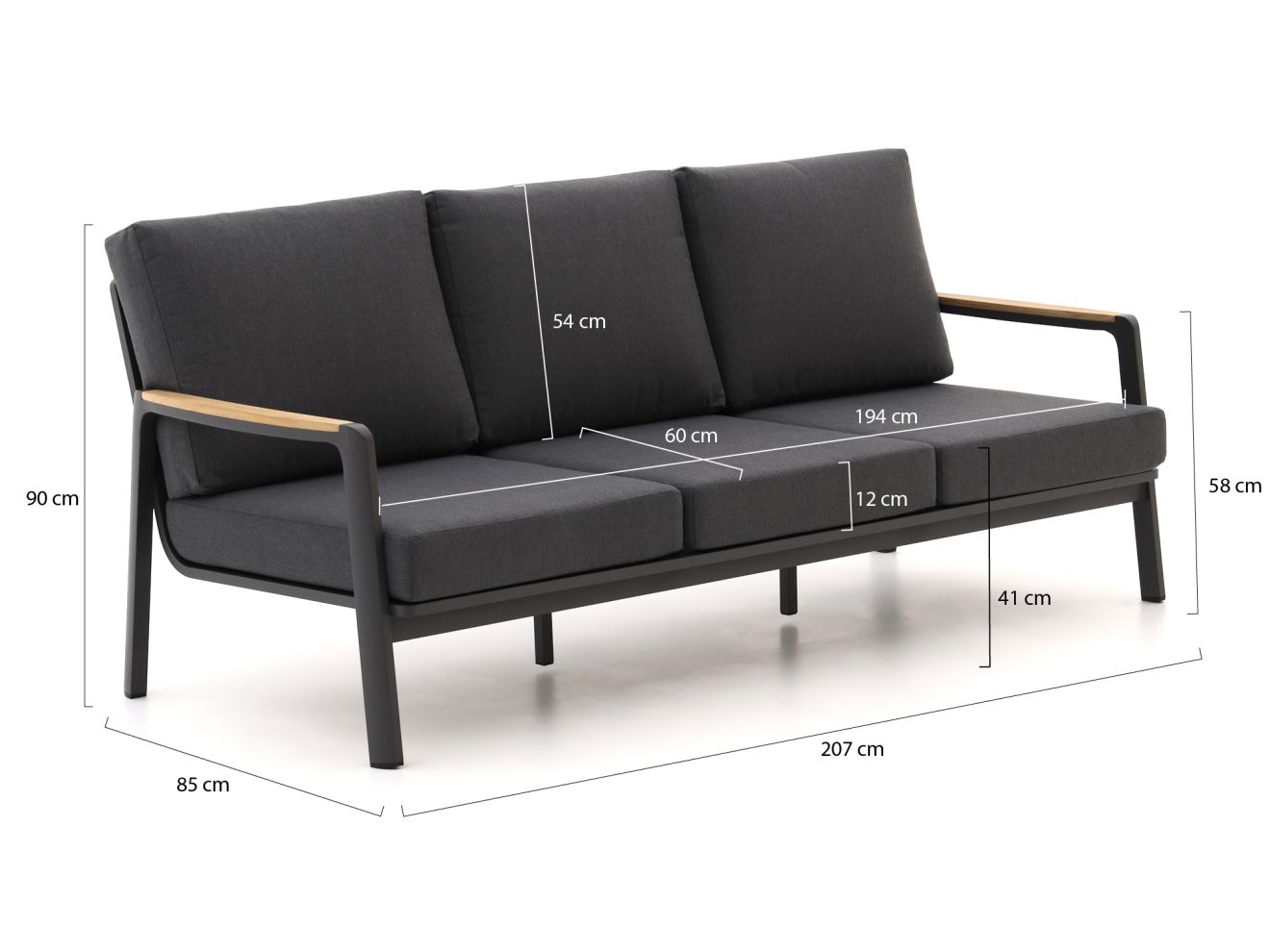 Bellagio Ciane Gartensofa 3-Sitzer 207 cm günstig online kaufen