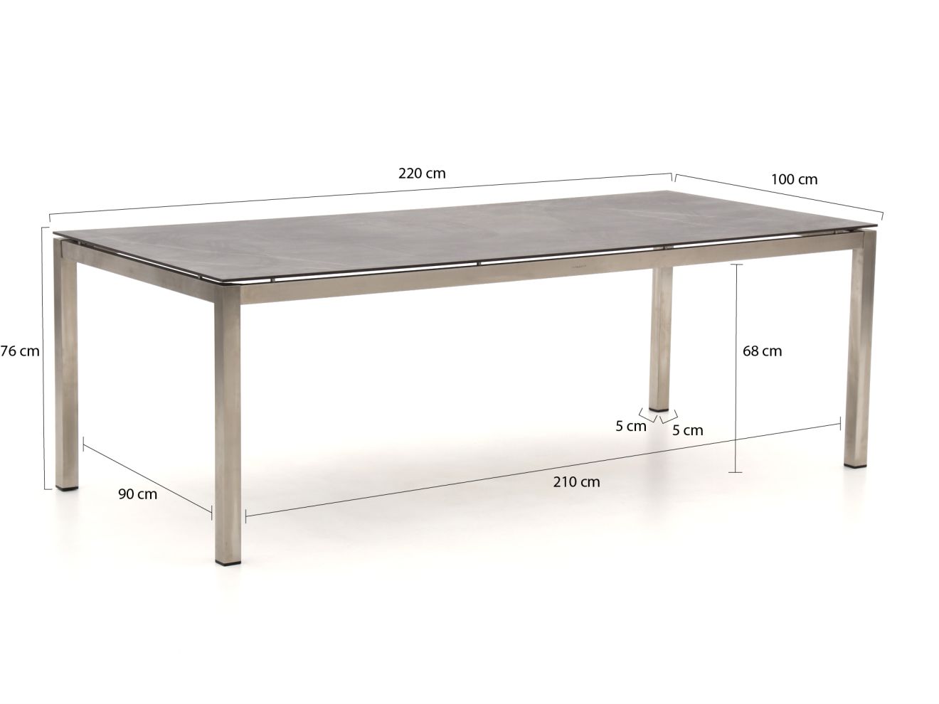 Bernstein Freiburg Gartentisch 220x100x76 cm günstig online kaufen