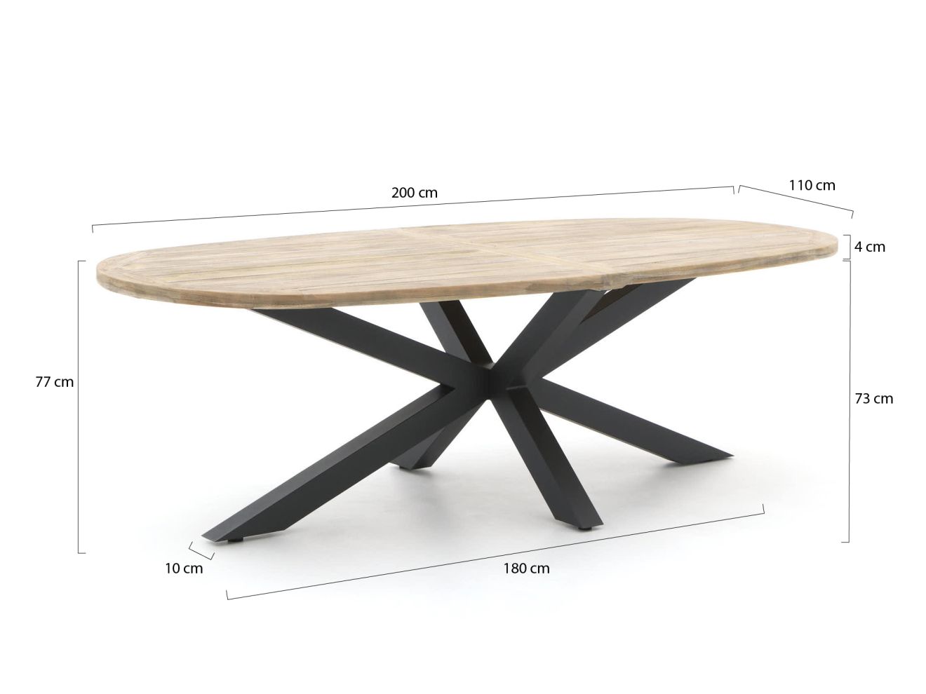 Tierra Outdoor Liv/ROUGH-Y Ellips 200 cm Gartenmöbel-Set 5-teilig stapelbar Tierra Outdoor Liv/ROUGH-Y Ellips 200 cm Gartenmöbel-Set 5-teilig stapelbar
