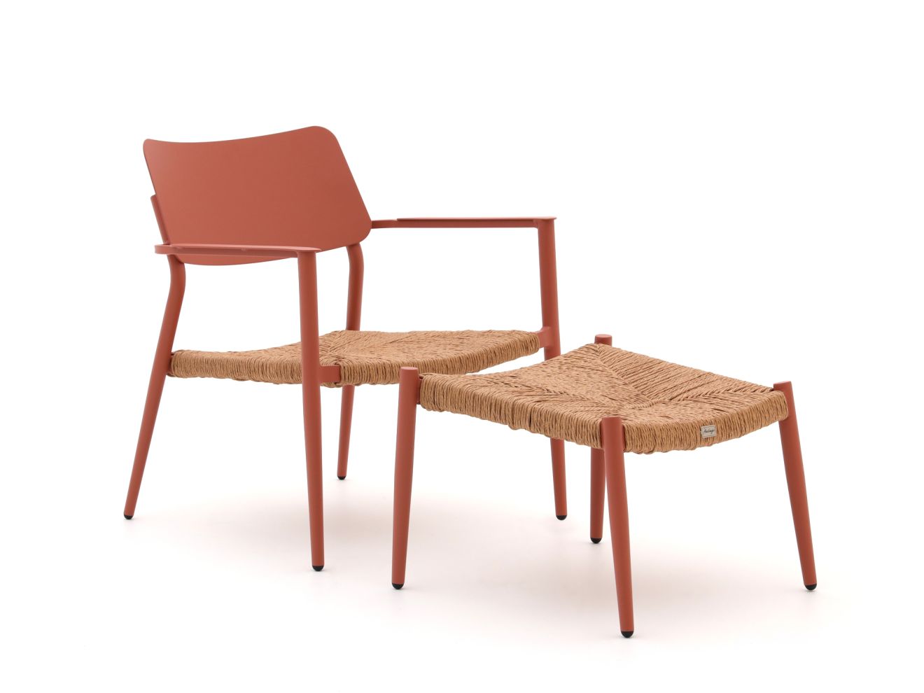 Bellagio Cino Gartenstuhl mit Hocker stapelbar Rot  Rabatt: 19 %