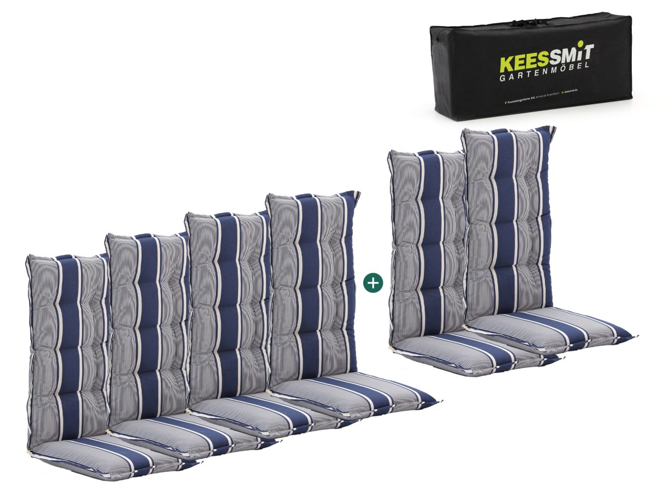 Madison 6er Hochleher Auflagen Set Weiß  Rabatt: 36 %