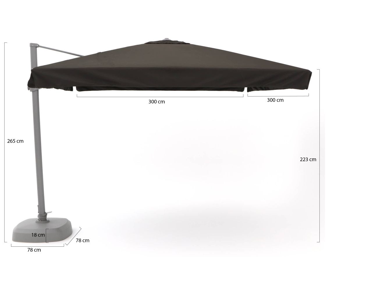 Shadowline Miami Ampelschirm 300x300 cm günstig online kaufen