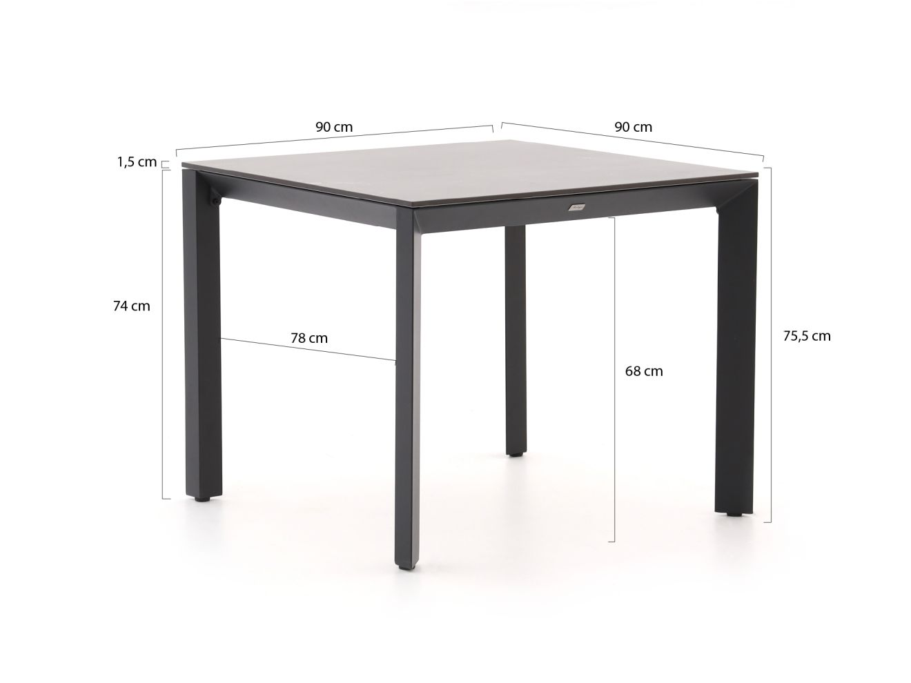 R&S Design Centallo/Sestino 90 cm Gartenmöbel-Set 3-teilig stapelbar günstig online kaufen