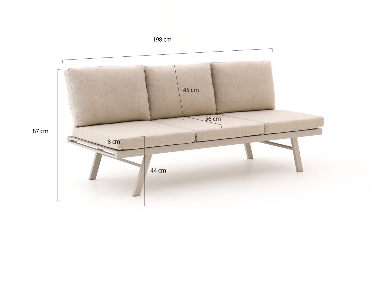 Forza Vadena Gartensofa verstellbar 198 cm günstig online kaufen