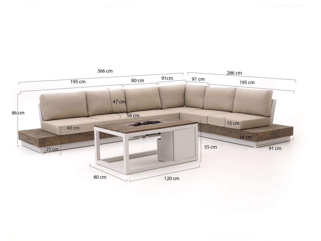 Bellagio Pilago/Cosiraw Ecklounge-Set 5-...