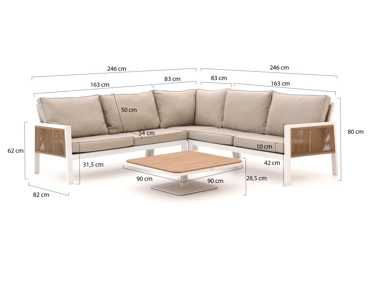 Manifesto Alzano/San Lupo Ecklounge-Set 4-teilig Weiß  Rabatt: 44 %