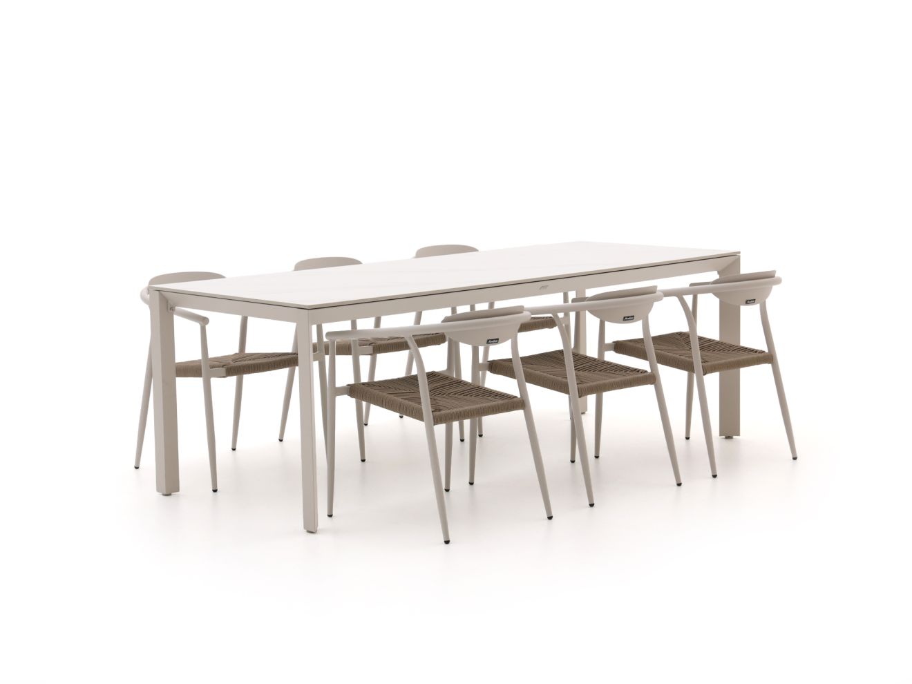 Manifesto Cavone/Sestino 220 cm Gartenmöbel-Set 7-teilig stapelbar Weiß  Rabatt: 21 %