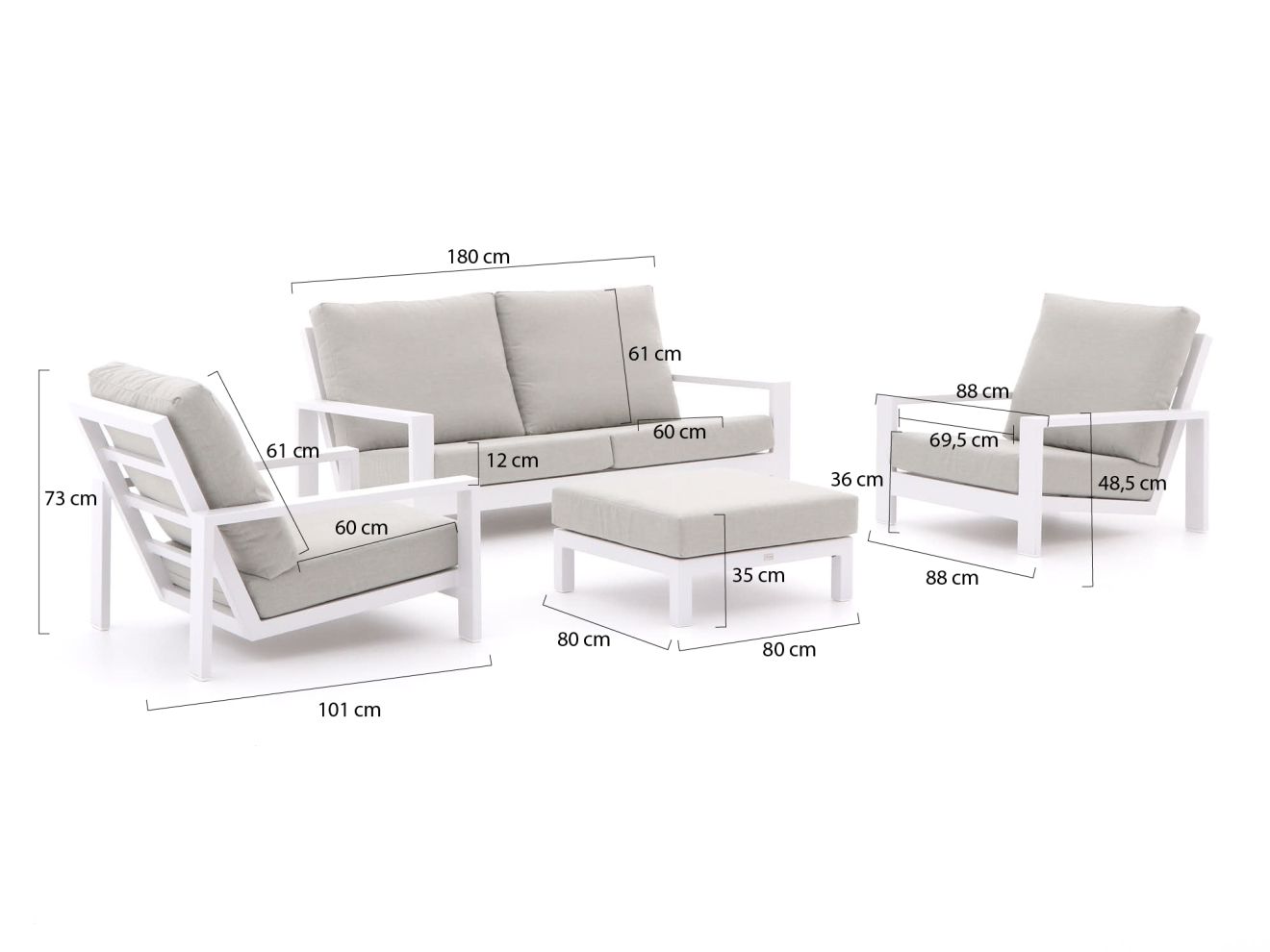 Bellagio Vezzano Sessel-Sofa Lounge-Set ...