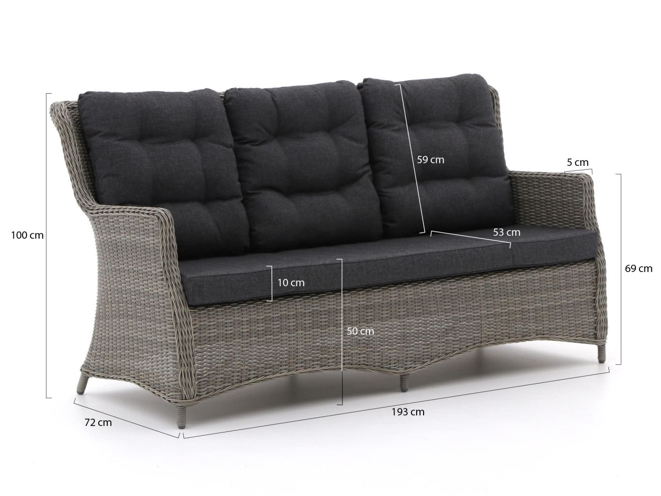 Intenso Milano Gartensofa 193 cm Grau 19... Intenso Milano Gartensofa 193 cm Grau 19...