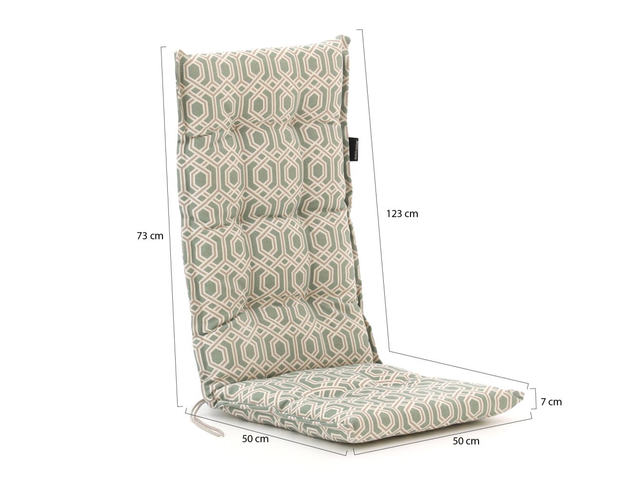 Madison Hochlehner dick 123x50 cm Grün 123x50cm