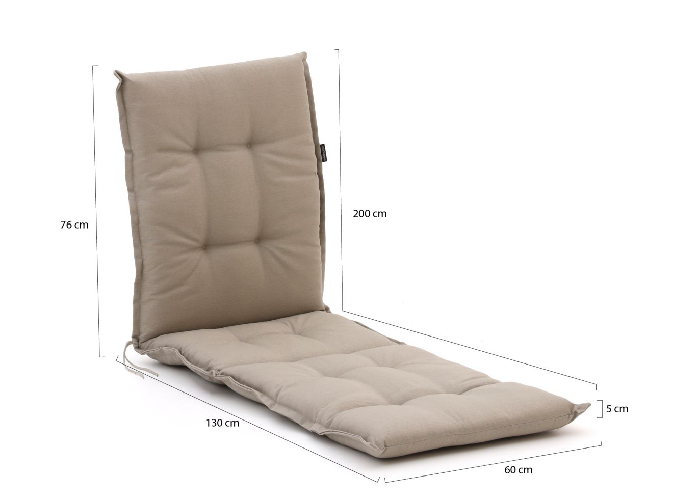 Madison Gartenliege Auflage 200x60  cm Taupe 200x60cm