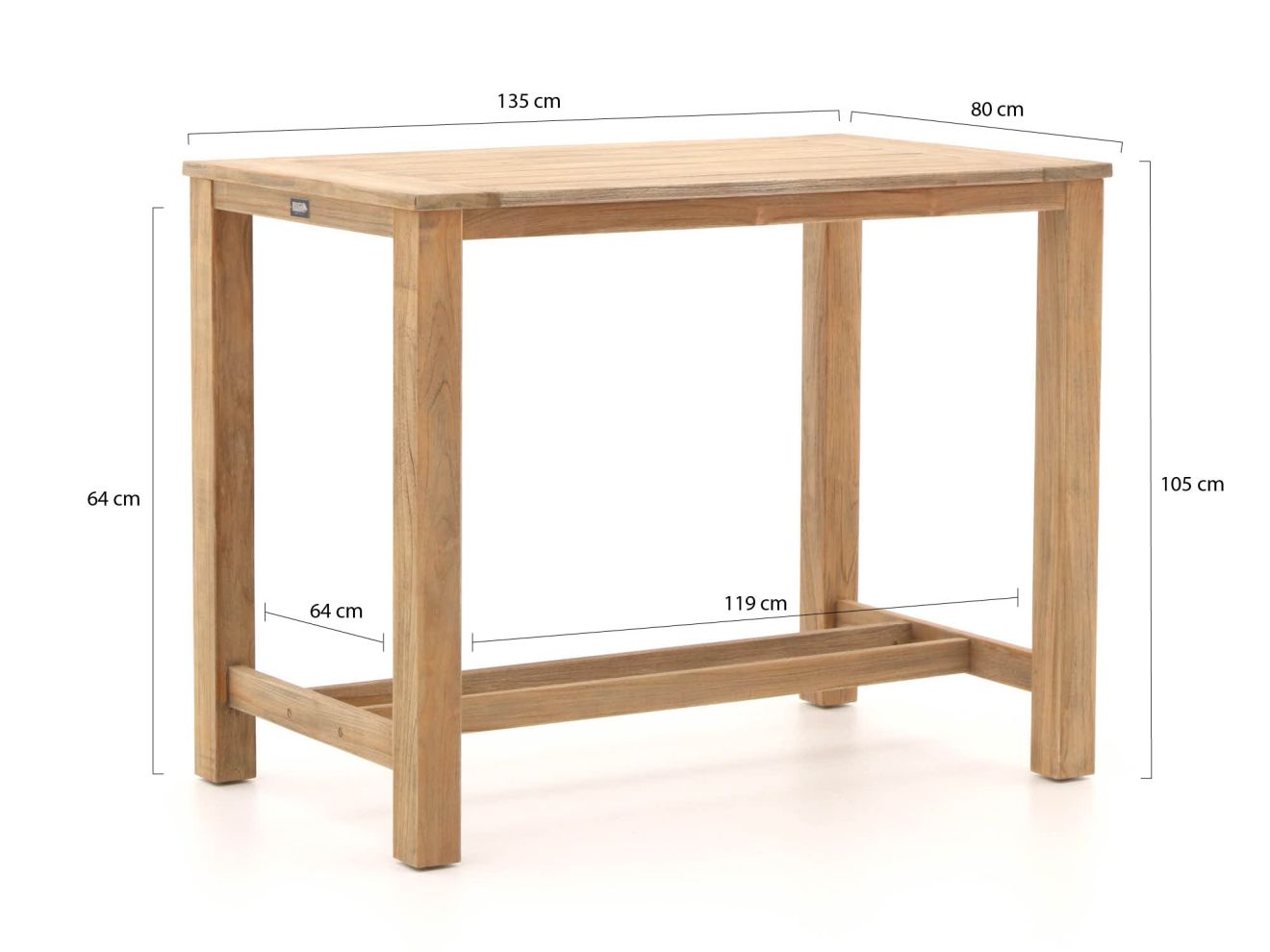 ROUGH-X 135 cm Gartenbar-Set 5-teilig Ra...