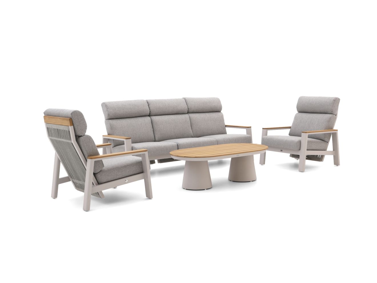 + 10 % Kassenrabatt | Bellagio Ledrotta Sessel-Sofa Lounge-Set 4-teilig