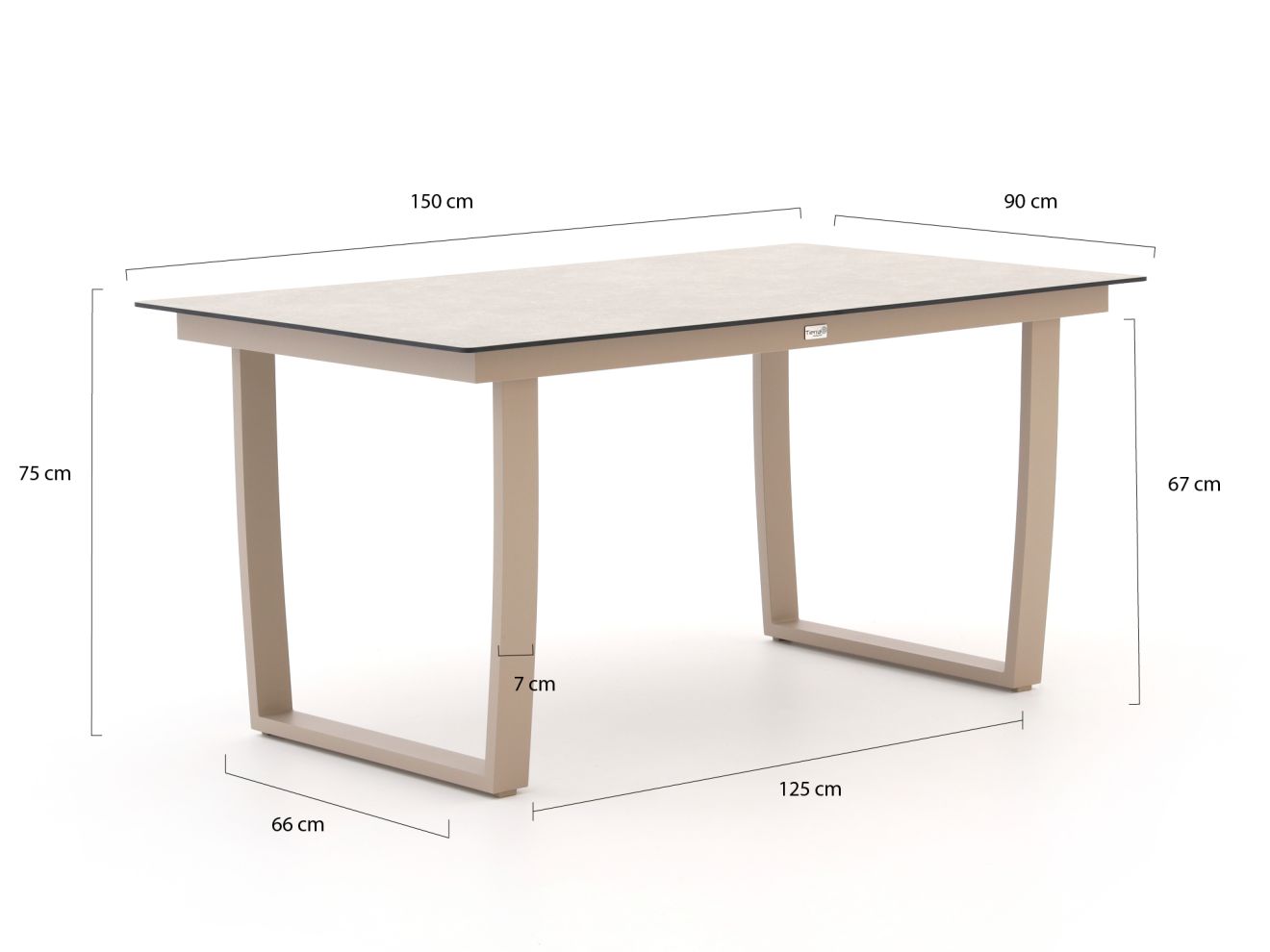 Tierra Outdoor Liv Lounge/Dining Gartentisch 150x90x75 cm günstig online kaufen