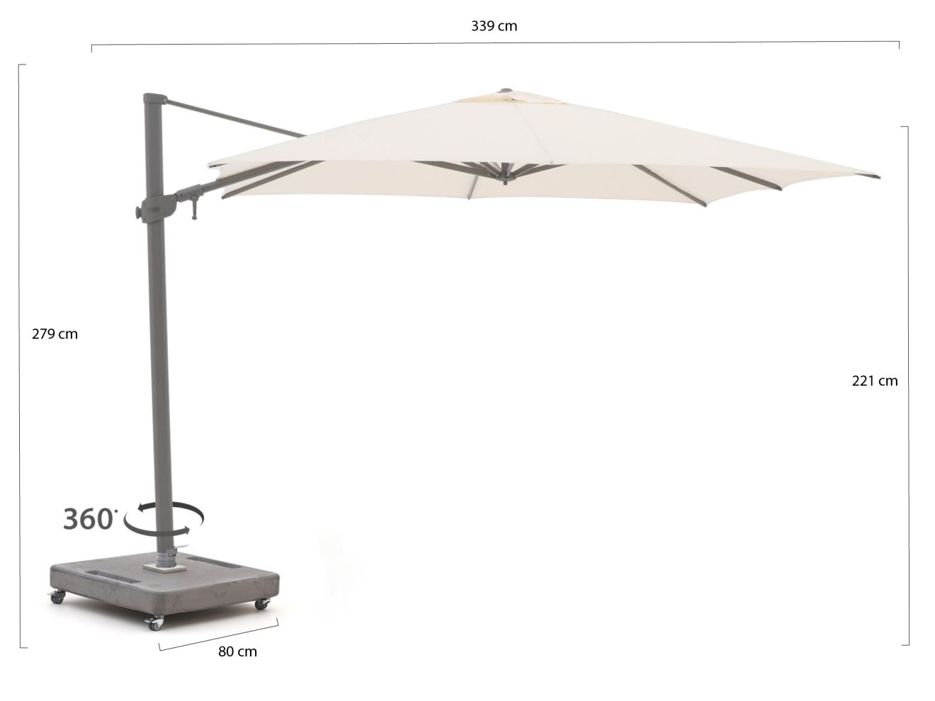 Shadowline Austin Ampelschirm 300x300 cm günstig online kaufen