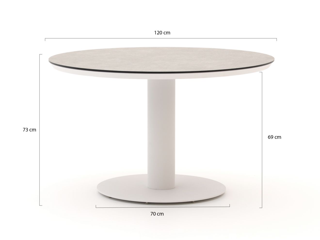 Bellagio Florentina/La Fonte ø 120 cm Gartenmöbel-Set 5-teilig Weiß 120cm Rabatt: 28 %