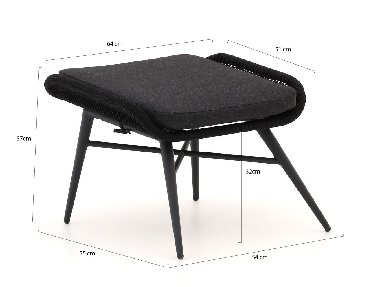Intenso Solara Lounge Gartenhocker Schwarz  Rabatt: 67 %