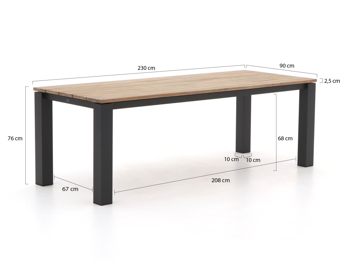 Bellagio Cadora/Lagundo 230 cm Gartenmöbel-Set 7-teilig Grau  Rabatt: 33 %