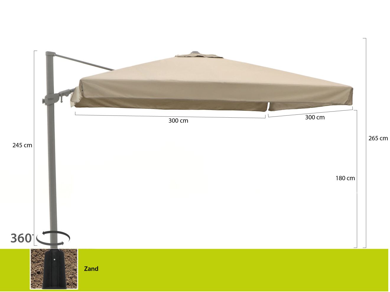 Shadowline Miami Ampelschirm 300x300 cm günstig online kaufen