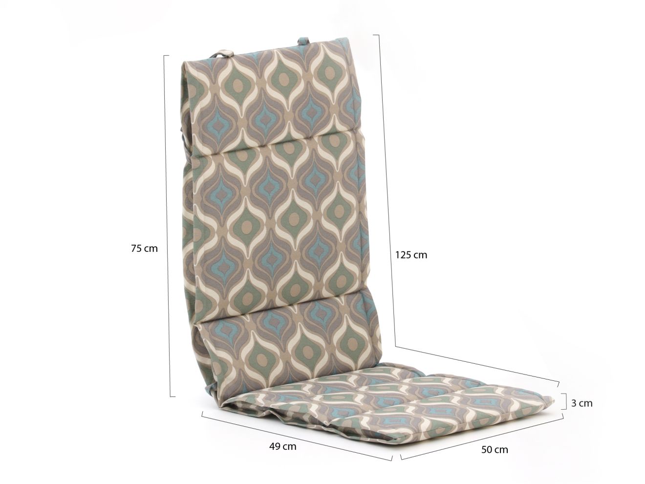 Madison Auflage Hochlehner dünn 125x50  cm Taupe 125x50cm