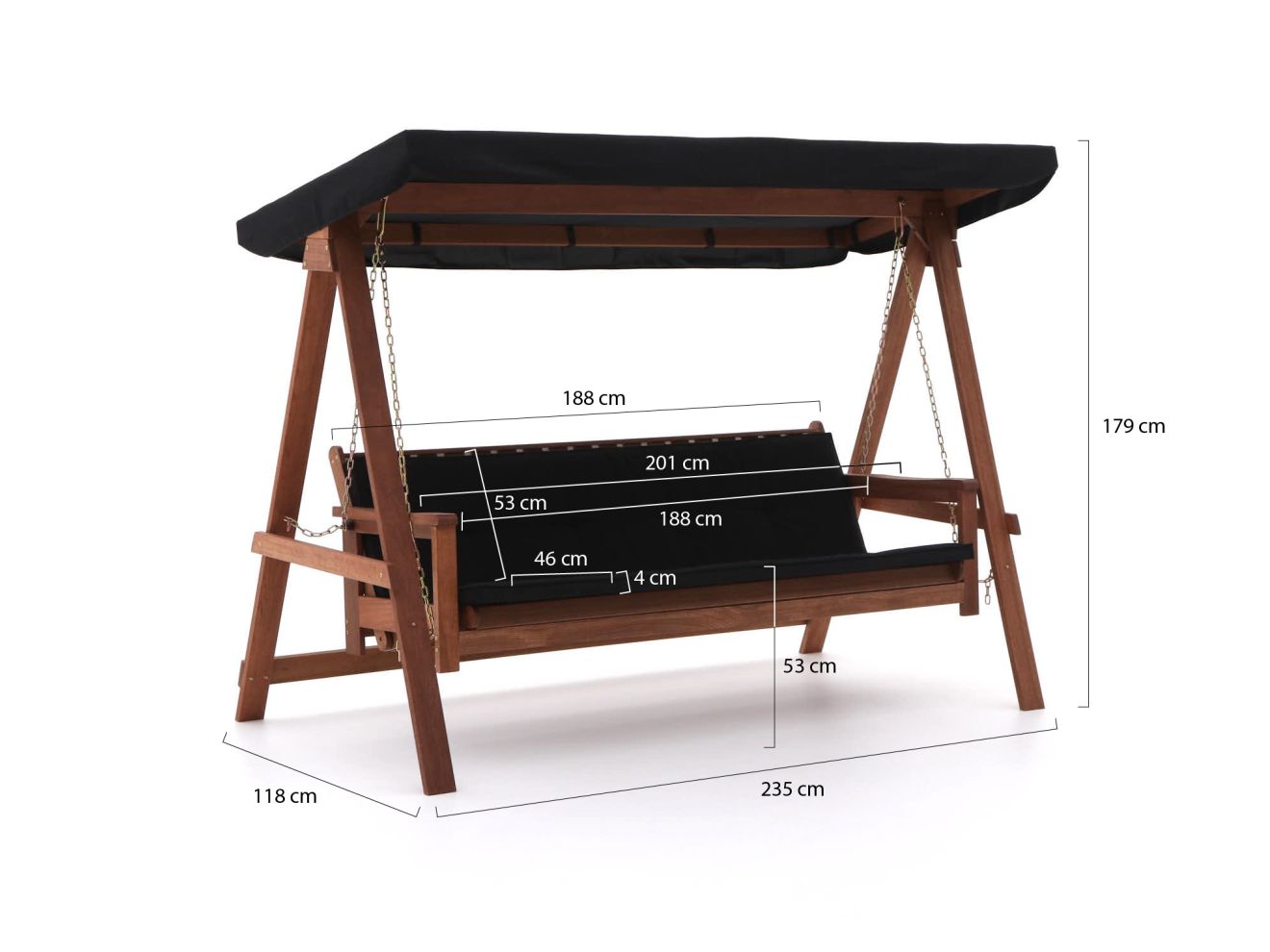 R&S Design Braga Hollywoodschaukel 235x118 cm Braun 235x118cm Rabatt: 20 %