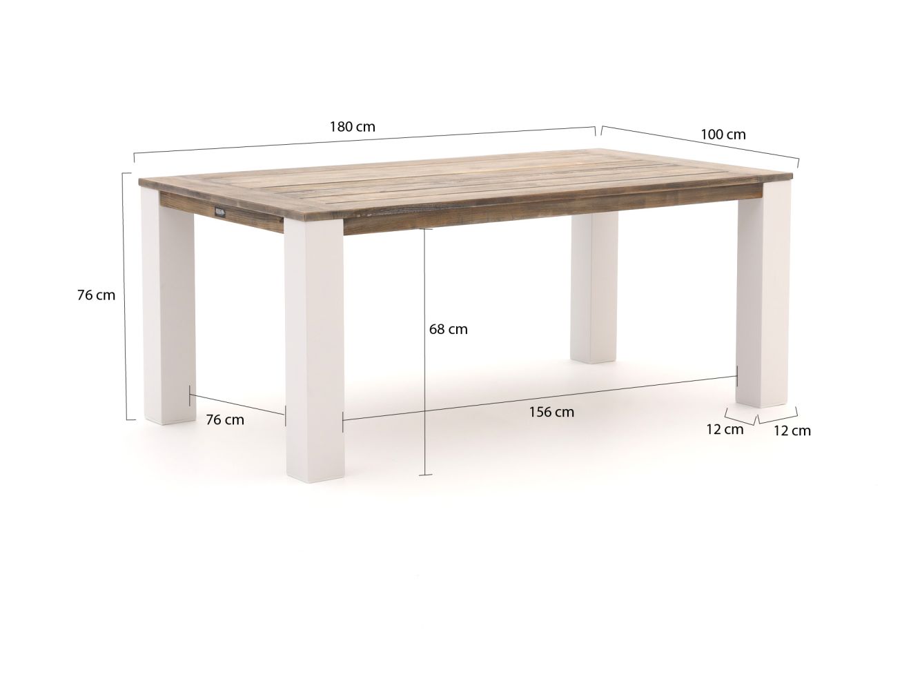 ROUGH-S/ROUGH-X 180 cm Gartenmöbel-Set met bank 4-teilig stapelbaar Braun  Rabatt: 20 %