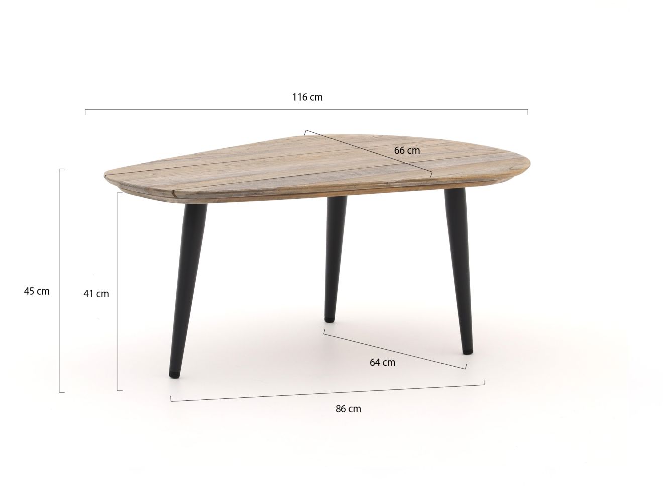 ROUGH-K Loungetisch 66x116x45 cm Braun  Rabatt: 22 %