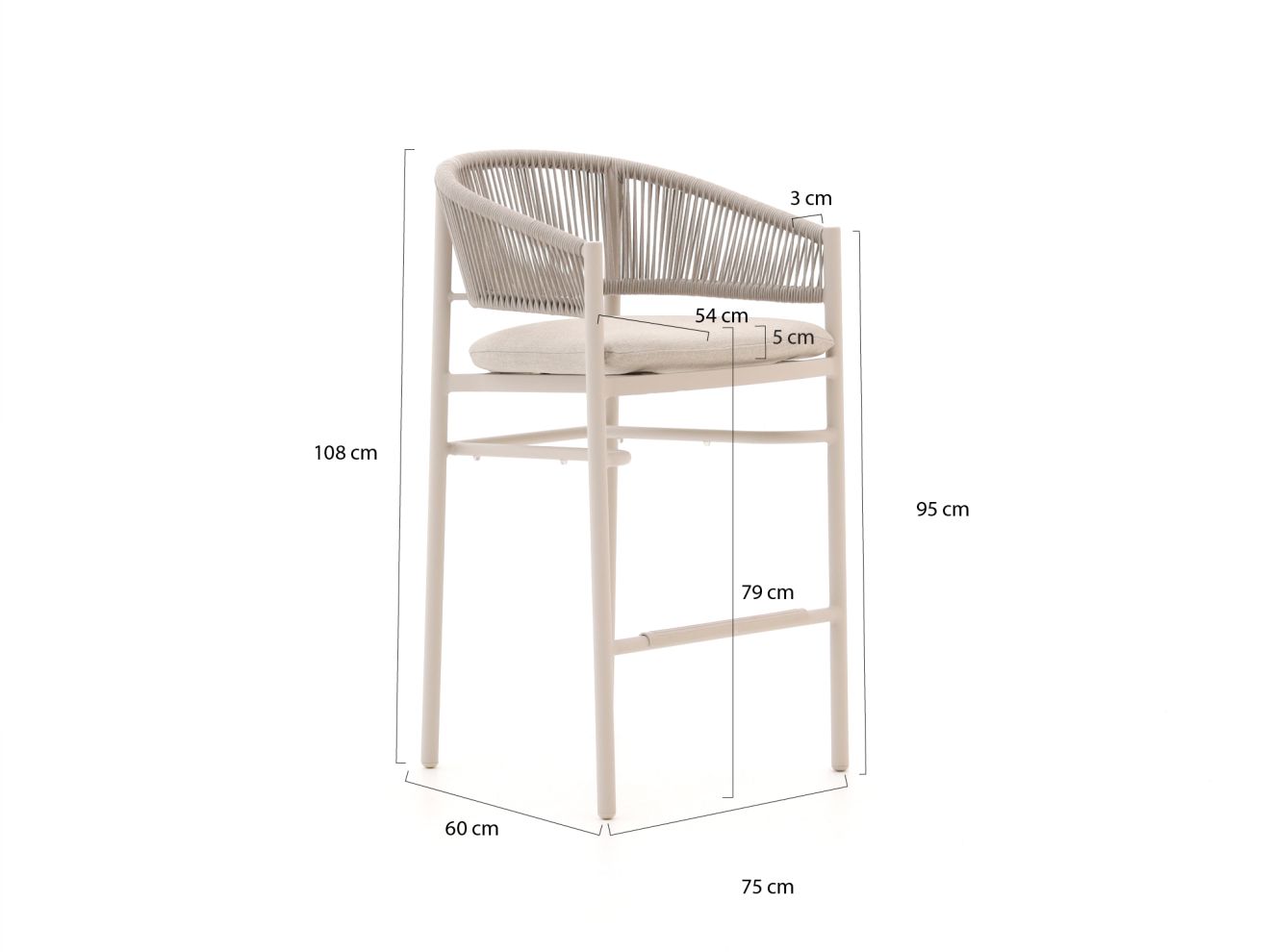 Bellagio Panaro/ROUGH-Y Ellips 240 cm Gartenbar-Set 7-teilig Taupe
