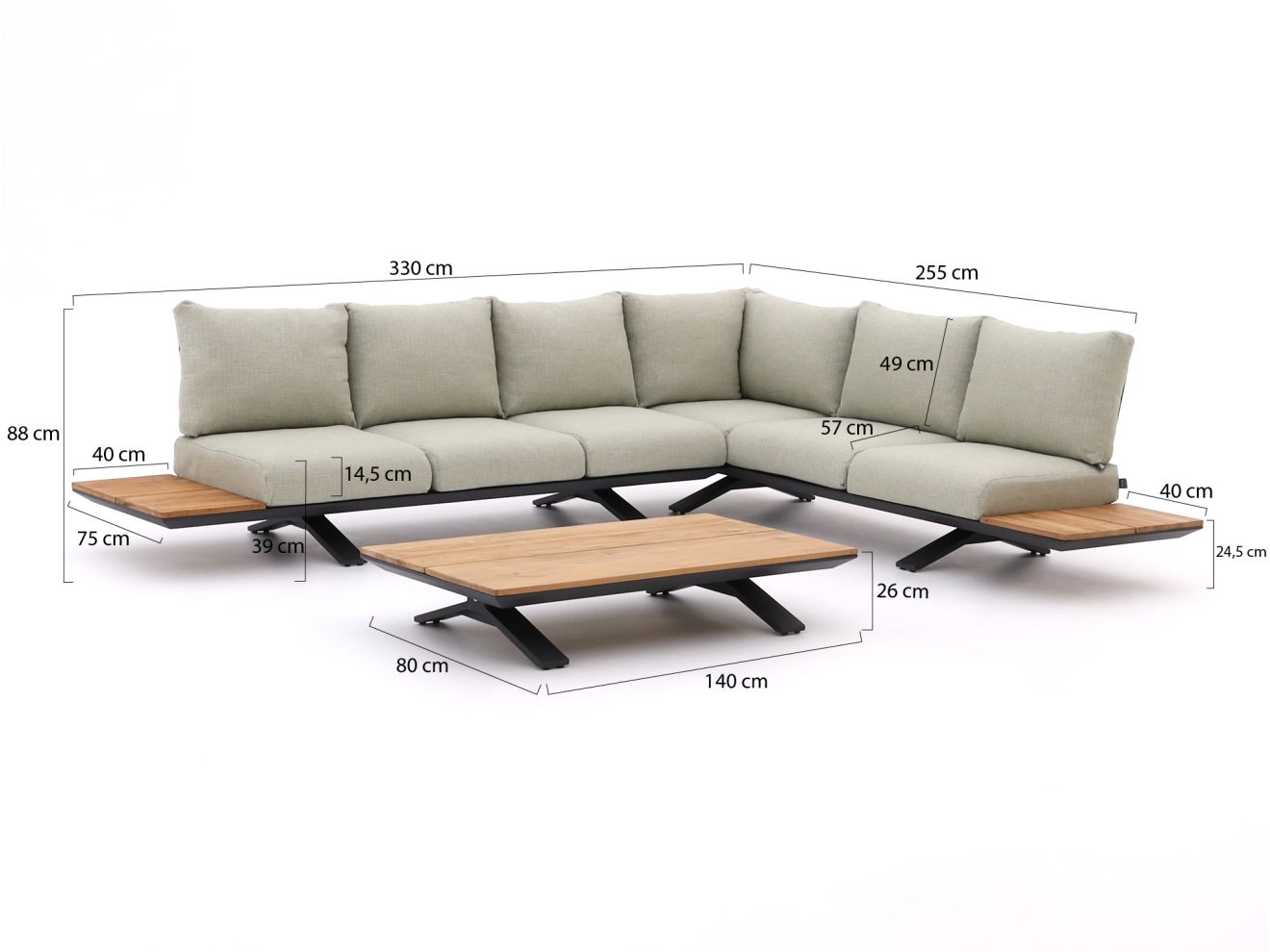 SUNS Stockholm Ecklounge-Set 3-teilig re...