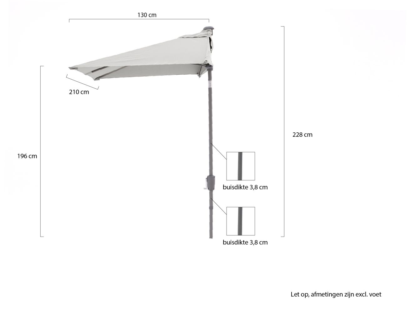 Shadowline balkon-Sonnenschirm 210x130 cm günstig online kaufen