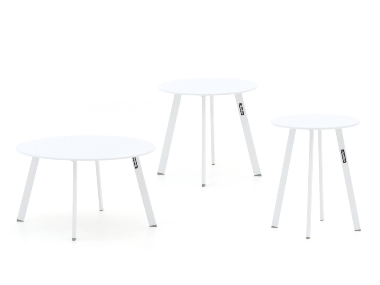 Manifesto Bovezzo Beistelltisch Outdoor-Set 3-teilig Weiß  Rabatt: 26 %