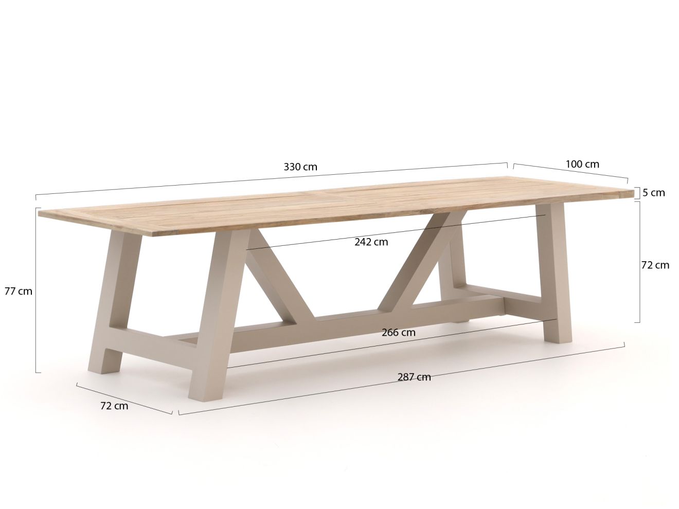 Bellagio Bresimo Gartentisch 330x100 cm günstig online kaufen