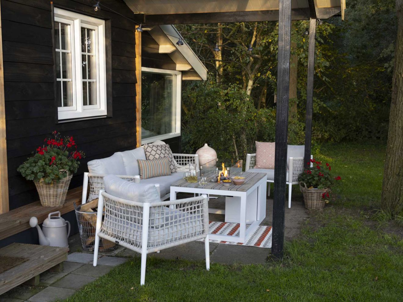 Cosiraw Lounge Feuertisch 120x80x55 cm Braun