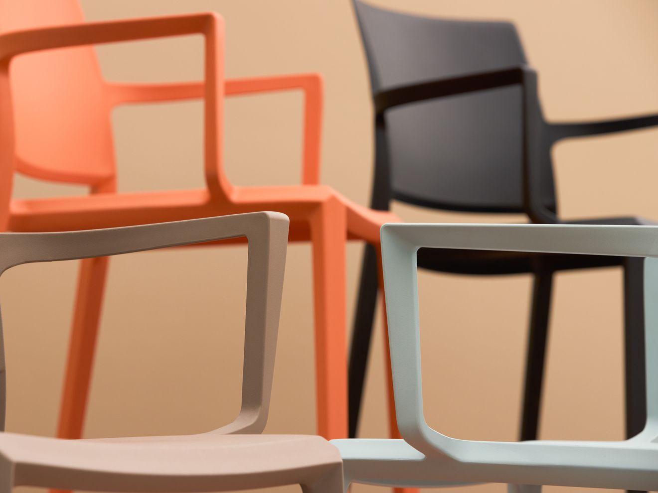 Forza Sile Gartenstuhl Stapelbar Schwarz  Rabatt: 19 %