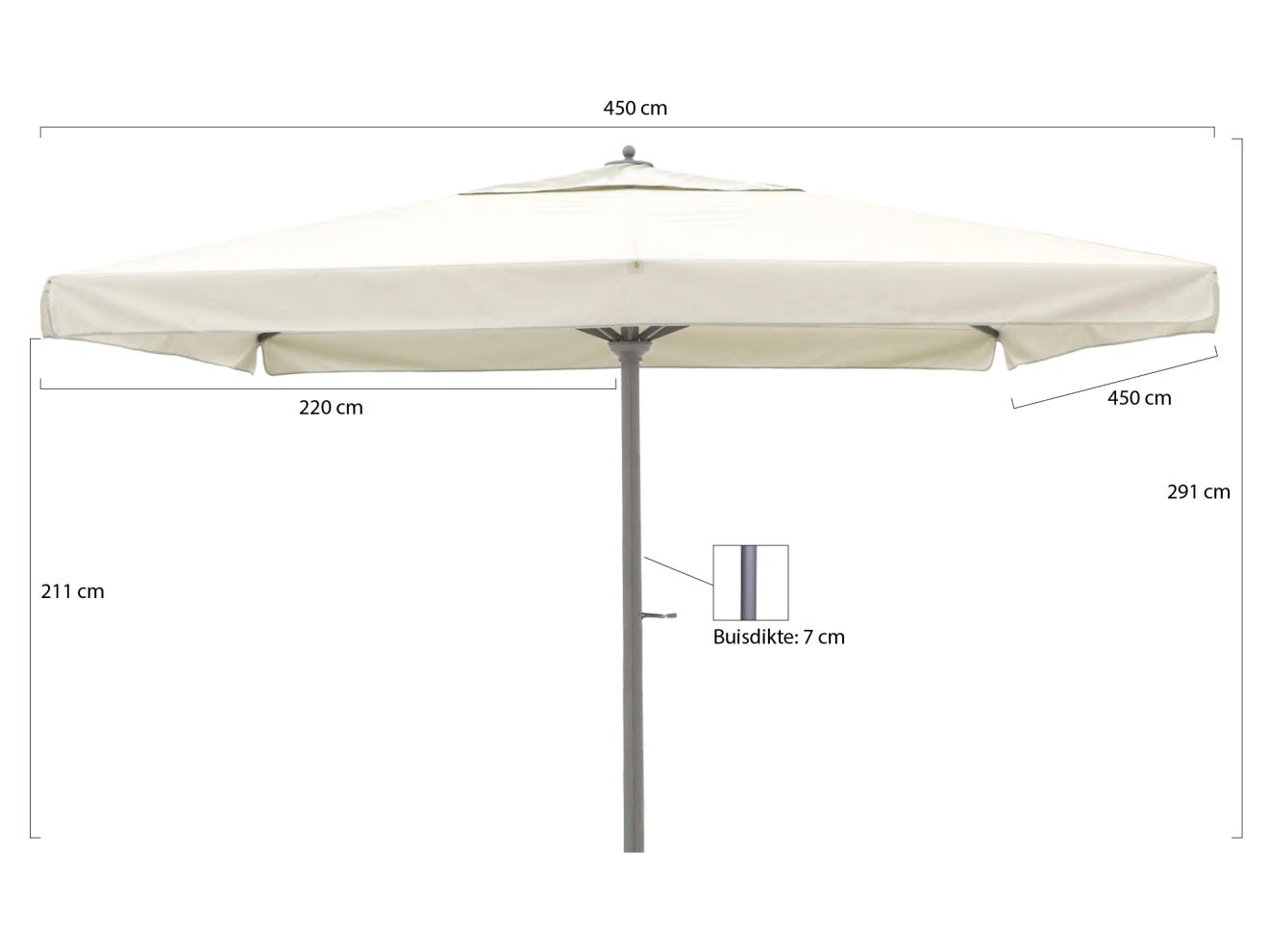 Shadowline Java Sonnenschirm 450x450 cm günstig online kaufen