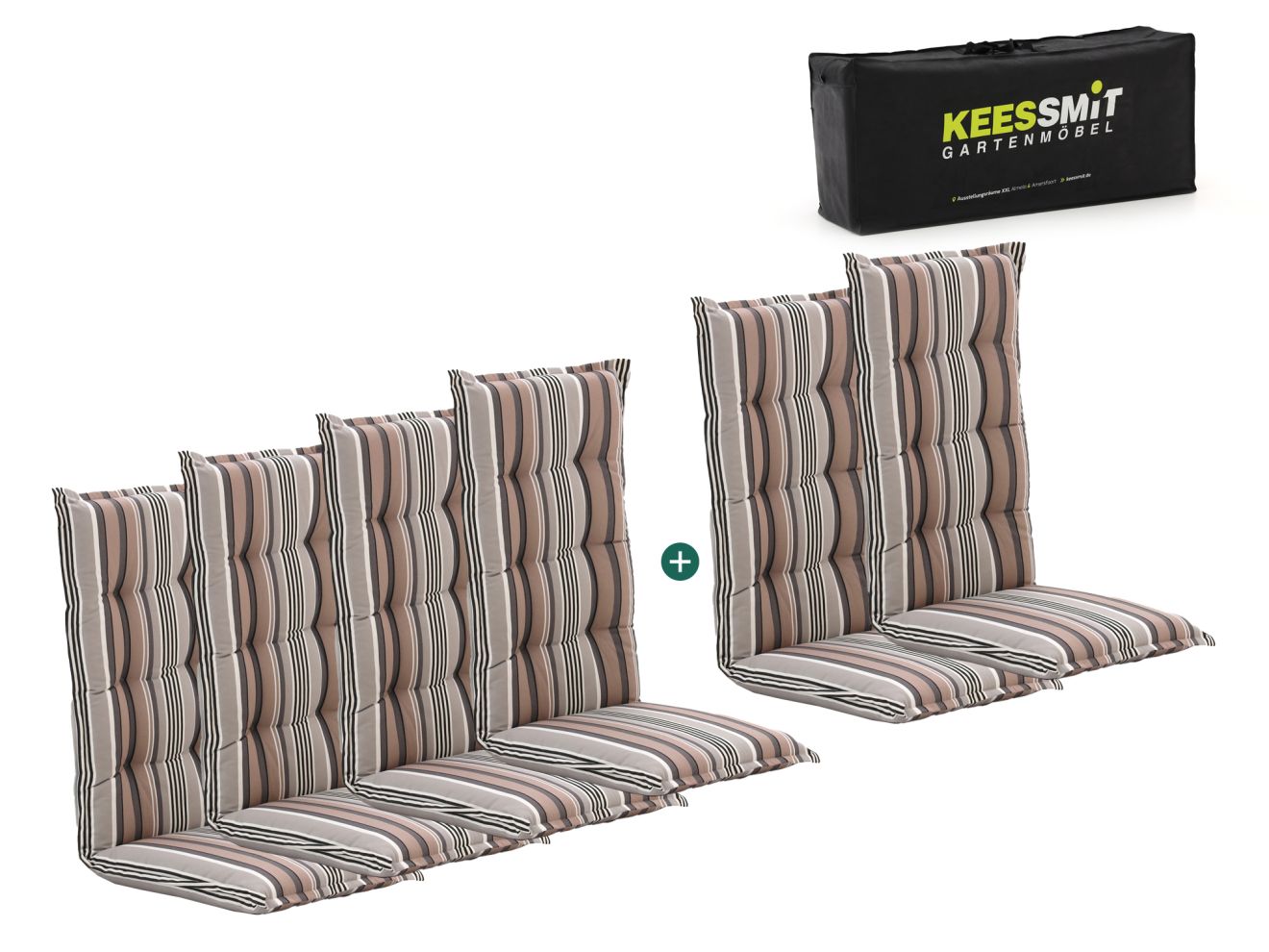 Madison 6er Hochleher Auflagen Set Grau  Rabatt: 36 %