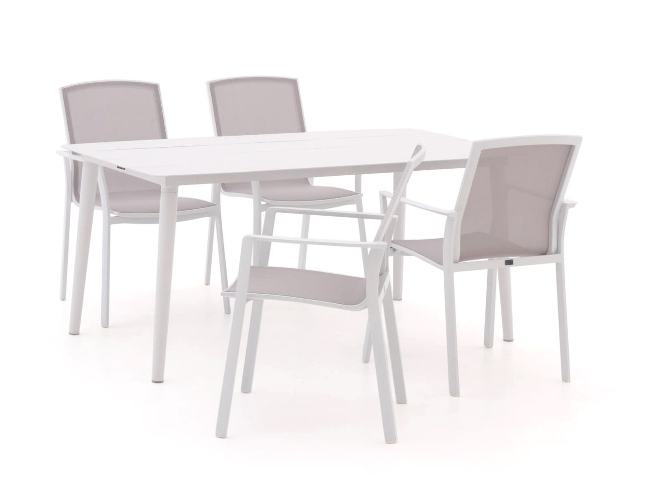 Bellagio Dranera/Sora 160 cm Gartenmöbel-Set 5-teilig stapelbar Weiß  Rabatt: 20 %