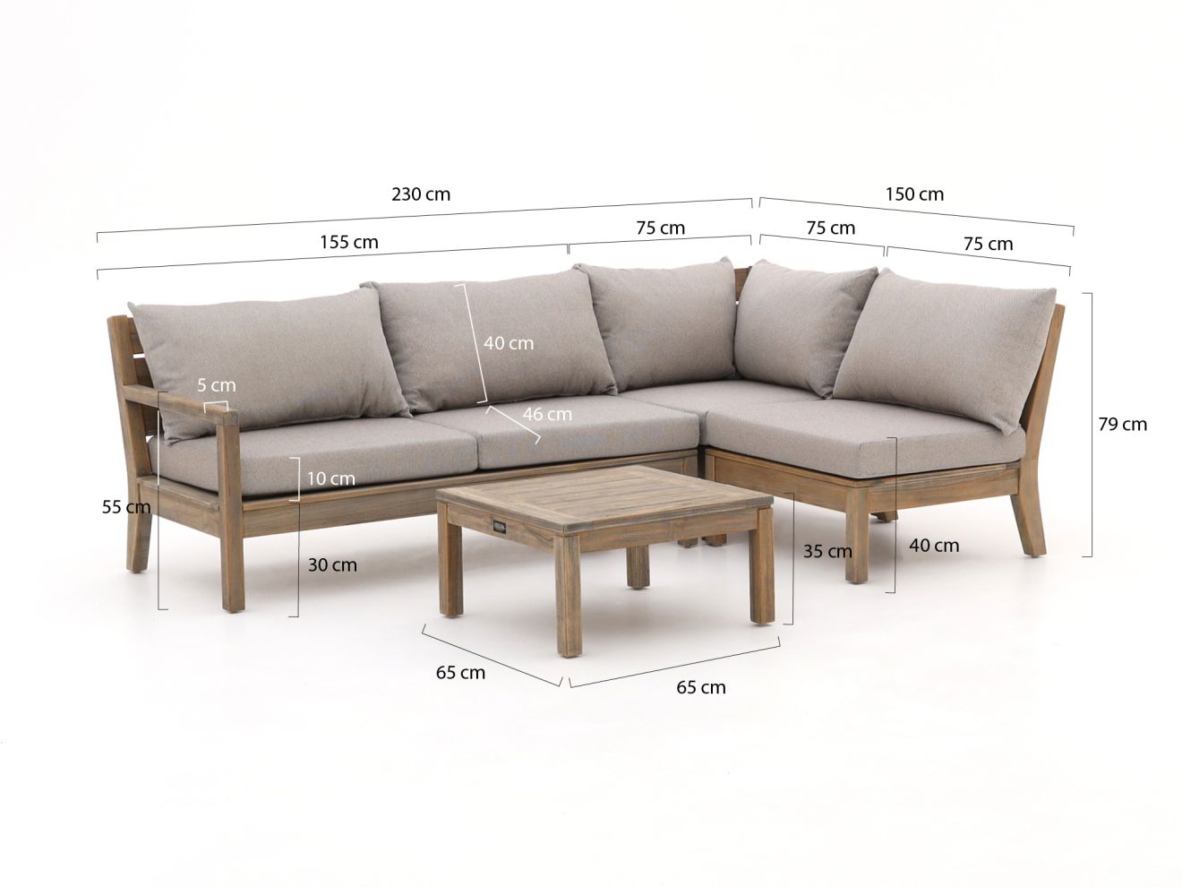 ROUGH Batang Ecklounge-Set 4-teilig rechts Braun 230x150cm Rabatt: 20 %
