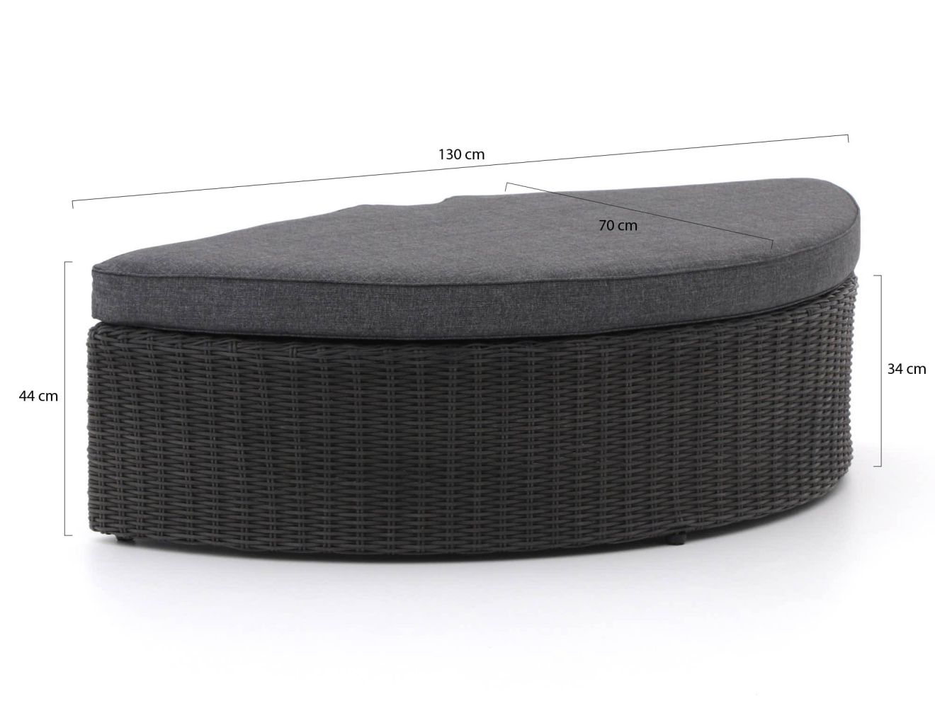 Intenso Venetië Loveseat Fußbank 130x70 cm Grau 130x70cm Rabatt: 19 %