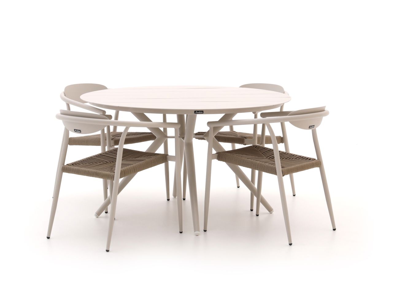 Manifesto Cavone/Sora ø 127 cm Gartenmöbel-Set 5-Teilig Stapelbar günstig online kaufen