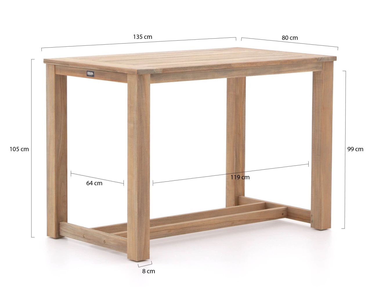 ROUGH-X Bartisch Outdoor 135x80x105 cm günstig online kaufen